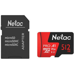 Карта памяти Netac P500 Extreme Pro 512GB NT02P500PRO-512G-R(с адаптером)