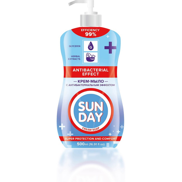 Мыло жидкое антибактериальное SUNDAY 0,5л