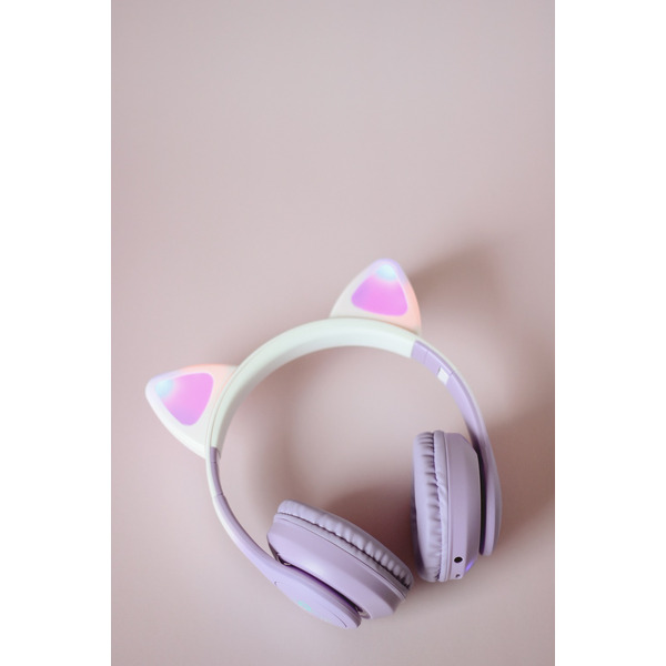 Наушники с ушками MIRU Cat EP-W10 (сиреневый)