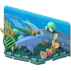 Магнитный конструктор Halftoys Ocean Горбатый кит с диорамой HO004