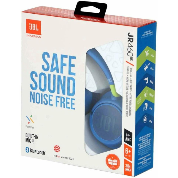 Детские накладные беспроводные наушники JBL JR460NC (JBLJR460NCBLU) синий