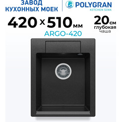 Мойка кухонная Polygran Argo-420 (черный)