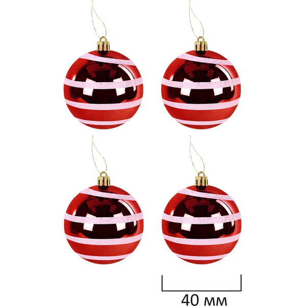 Шары елочные ЗОЛОТАЯ СКАЗКА Red&Snow Winter 592595 (красный, белый )