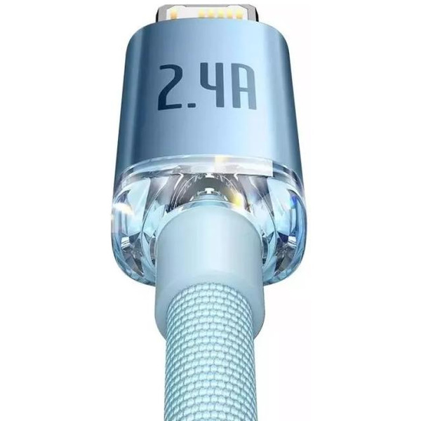 Кабель Baseus Crystal Shine USB Type-A - Lightning (1.2 м, голубой)