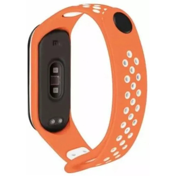 Ремешок Bingo Sport для XIAOMI Mi Band 5/6/7 (оранжевый с белым)