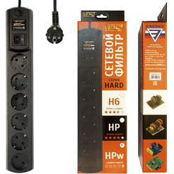 Сетевой фильтр Most HPw 5м (6 розеток) черный