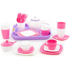 Набор игрушечной посуды Полесье Алиса 58973 (на 4 персоны, в сеточке)