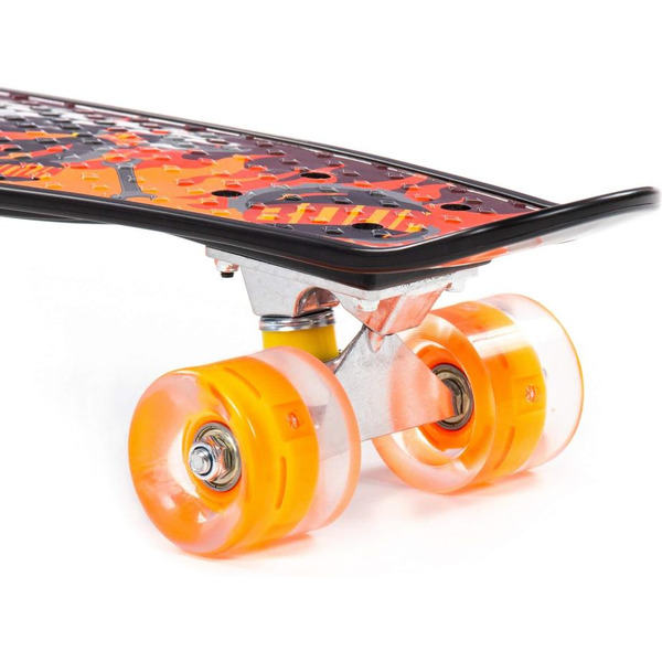 Доска роликовая Полесье 89601 (56 см) с наклейкой и оранжевыми колёсами