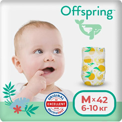 Подгузники Offspring M 6-10 кг Апельсины (42 шт)