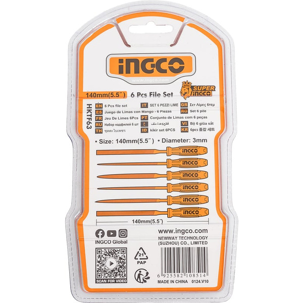 Набор надфилей INGCO HKTF63 (6 шт)