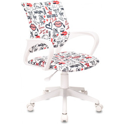 Кресло Бюрократ Burokids 1W (мультиколор красные губы/пластик белый)