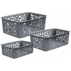 Набор корзин Полимербыт Leaves 4344804 (серый)