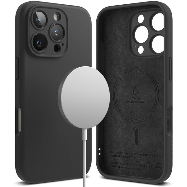 Чехол RINGKE SILICONE MAGNETIC MAGSAFE для IPHONE 16 PRO MAX BLACK