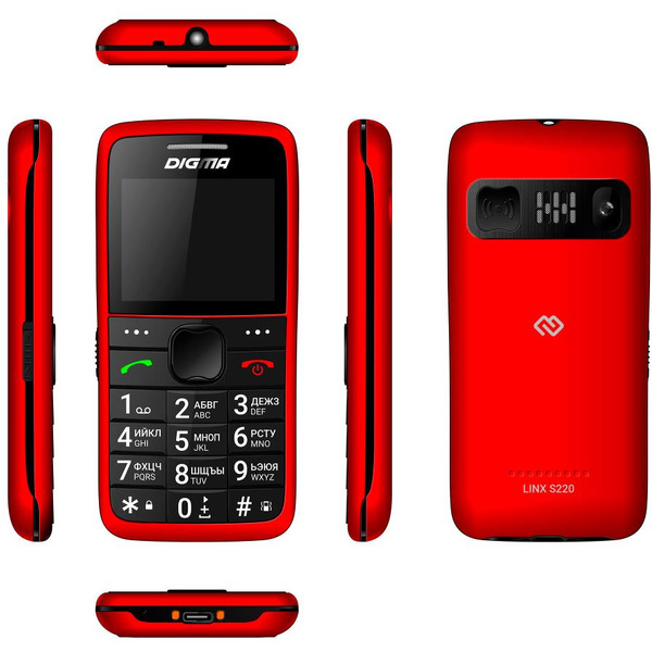 Кнопочный телефон Digma Linx S220 (красный)