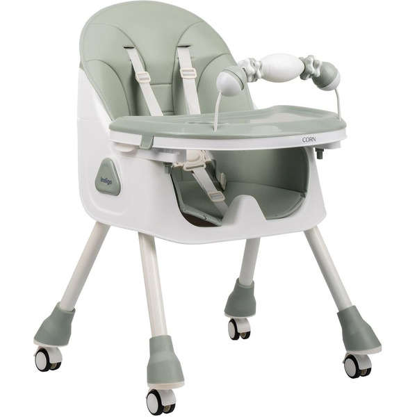 Стульчик для кормления INDIGO Corn (зеленый/серый)