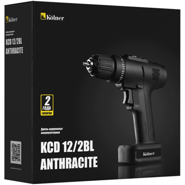 Дрель-шуруповерт Kolner KCD 12/2BL Anthracite (кн12-2блч)