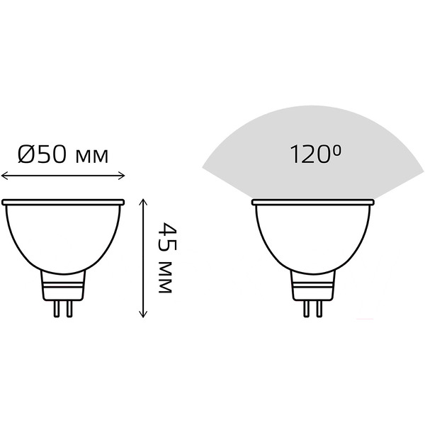 Светодиодная лампочка Gauss Elementary MR16 5.5W 3000К GU5.3 13516T (3 шт)