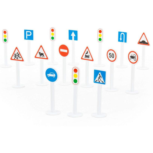 Набор дорожных знаков Полесье №1 (16 элементов) 64196