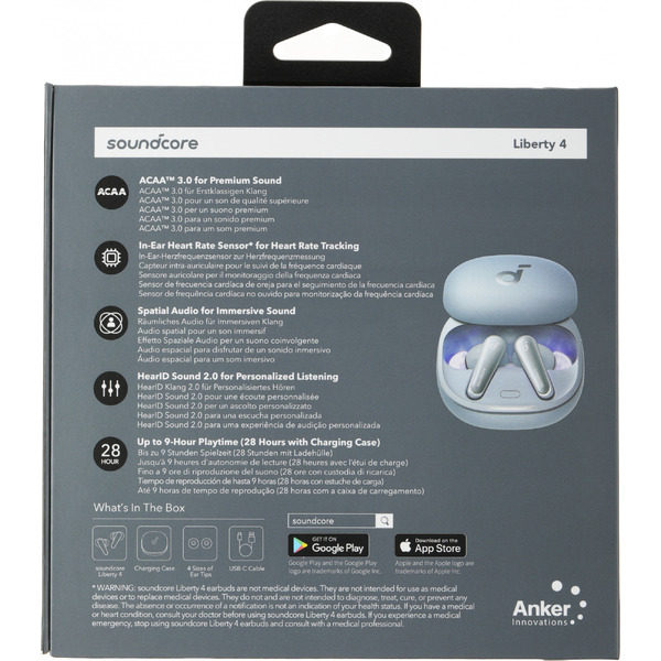 Наушники беспроводные SOUNDCORE Liberty 4 A3953 (синий)
