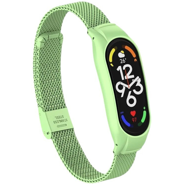 Ремешок Bingo Stainless Grid для XIAOMI Mi Band 7 (салатовый)