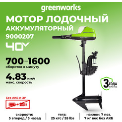 Лодочный мотор Greenworks G40TM55 9000207 (без АКБ и ЗУ)