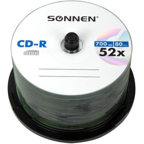 CD-R SONNEN 700Мб, 52x, набор 50 шт. 512570