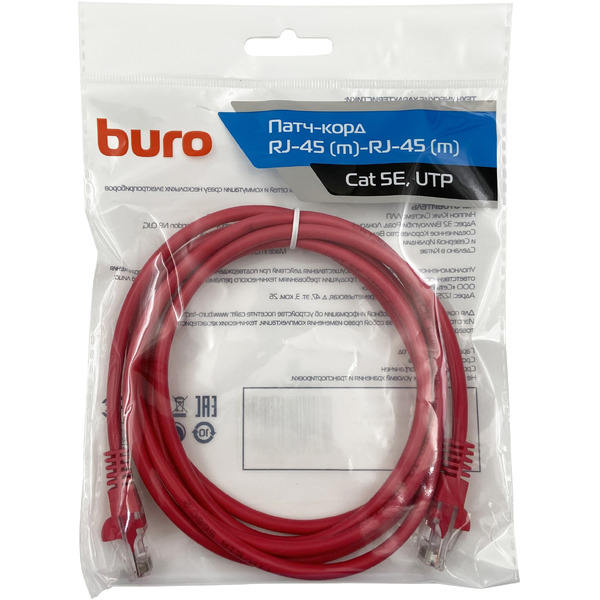Патч-корд Buro UTP-5E-2M-R