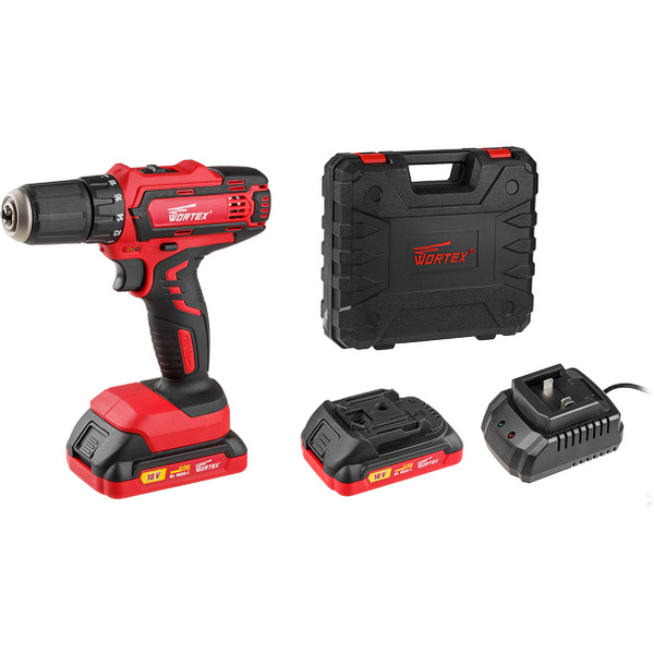 Дрель-шуруповерт WORTEX BD 1820-1 DLi (BD18201DLi1029) с 2-мя АКБ