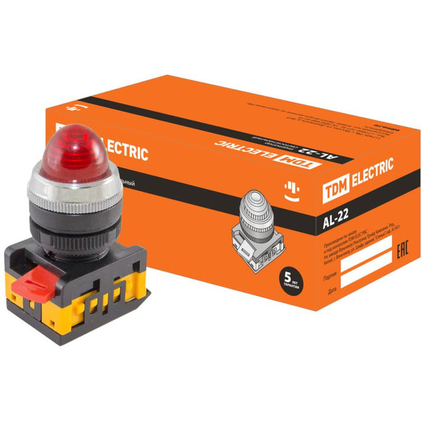 Сигнальная лампа красная TDM AL-22 SQ0702-0008