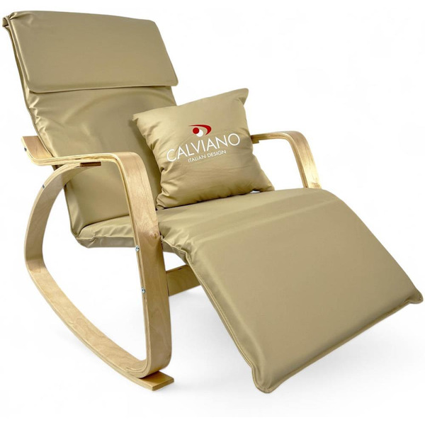 Кресло-качалка Calviano Comfort 1 (светло-бежевый PU)