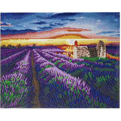Картина стразами (алмазная мозаика) ОСТРОВ СОКРОВИЩ «Лавандовое поле» 66242