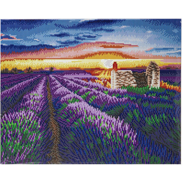 Картина стразами (алмазная мозаика) ОСТРОВ СОКРОВИЩ «Лавандовое поле» 66242