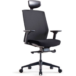 Кресло BESTUHL J1 (черная рама, спинка-сетка, сиденье-ткань, крест.-пластик, черный)