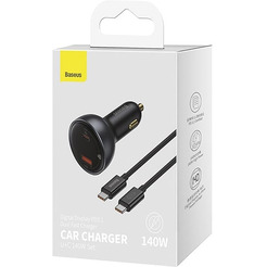 Автомобильное зарядное устройстао Baseus Digital Display PD3.1 Dual Fast Charger U+С 140W Set CGZX070001