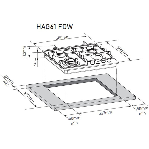 Варочная панель ZORG HAG61 FDW WH