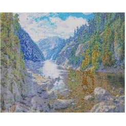 Картина стразами (алмазная мозаика) ОСТРОВ СОКРОВИЩ «Горная речка» 663867