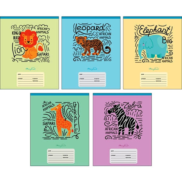 Тетрадь КАНЦ-ЭКСМО "Зоопарк" 12 л линейка