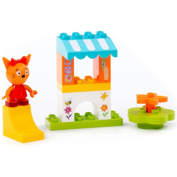 Конструктор Полесье Макси Три кота. Карамелька и киоск 75823