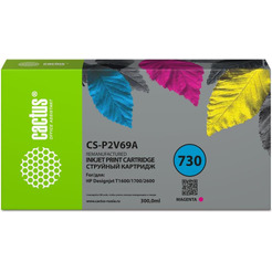 Картридж струйный Cactus CS-P2V69A №730 пурпурный (300мл) для HP Designjet T1600/1700/2600