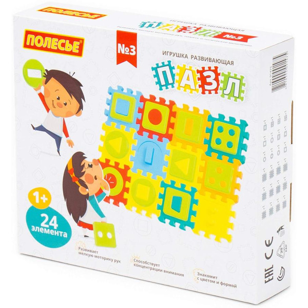 Игрушка развивающая Полесье Пазл №3 (24 элемента) 91475