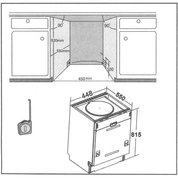 Встраиваемая посудомоечная машина Akpo ZMA 45 Series 5 Autoopen
