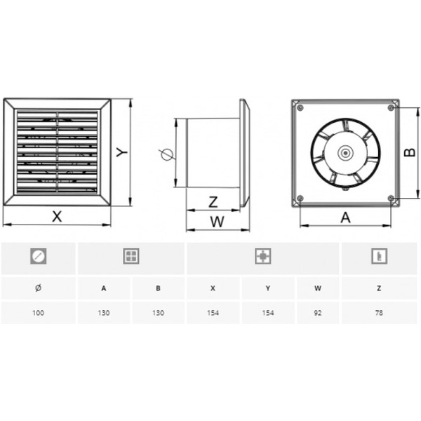Вентилятор Awenta WC100T