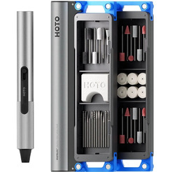 Беспроводная шлифовальная машинка-гравер HOTO SNAPBLOQ Electric Mini Rotary Tool Kit 38в1 (серый)
