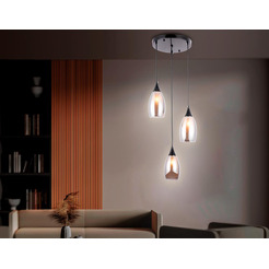 Подвесной светильник Ambrella Light Traditional TR3550 черный/серый 3хЕ14