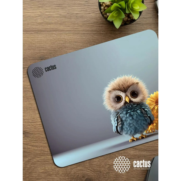 Коврик для мыши Cactus Owl Gray CS-MPC-D12M