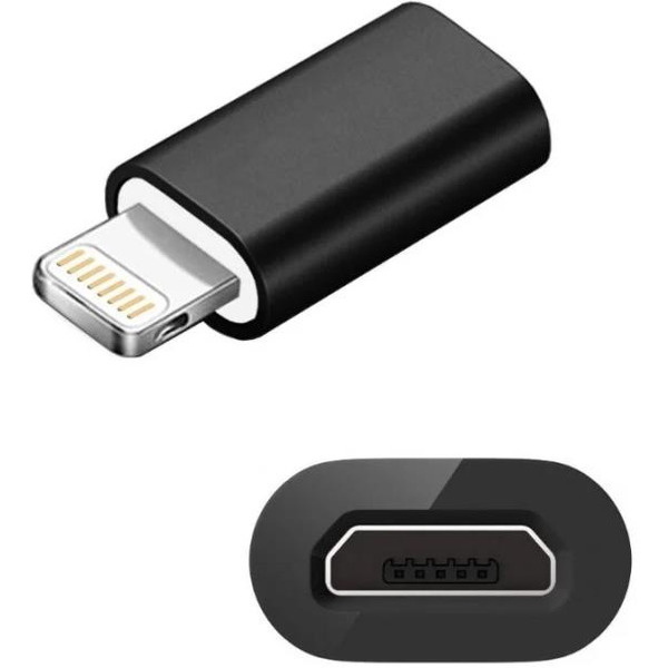 Переходник BINGO MicroUSB на Lightning (черный)