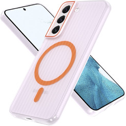 Задняя накладка CASE Translucent Strip Samsung Galaxy S22, прозрачно-оранжевый