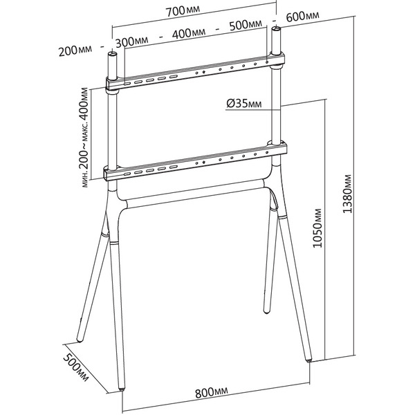 Подставка для телевизора Cactus CS-ST1247WTBCH