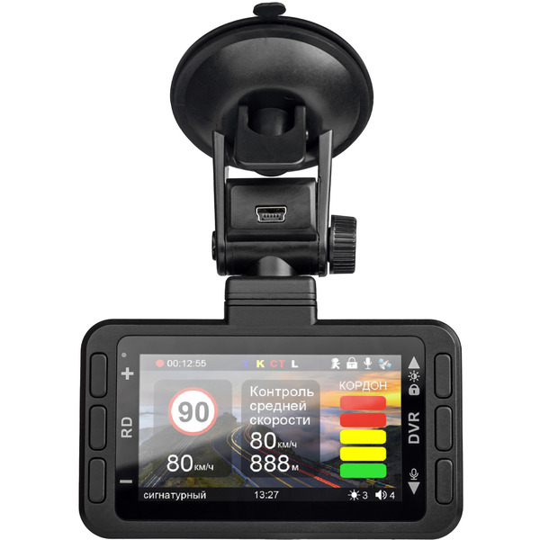 Видеорегистратор с радар-детектором Playme MARK GPS черный