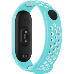 Ремешок Bingo Sport для Xiaomi Mi Band 5/6 Мята с белым